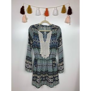 Altar’d State Mini-Bell Sleeve Boho Dress Medium